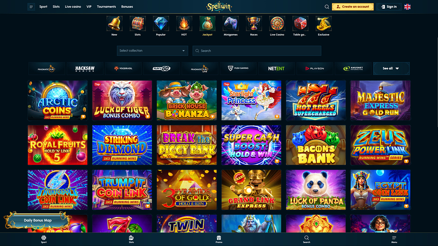 SpellWin Casino Desktop Jackpot