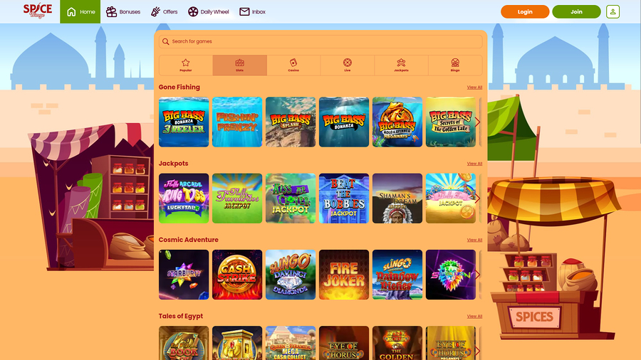 Spice Bingo Casino Desktop Games
