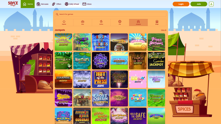 Spice Bingo Casino Desktop Jackpot