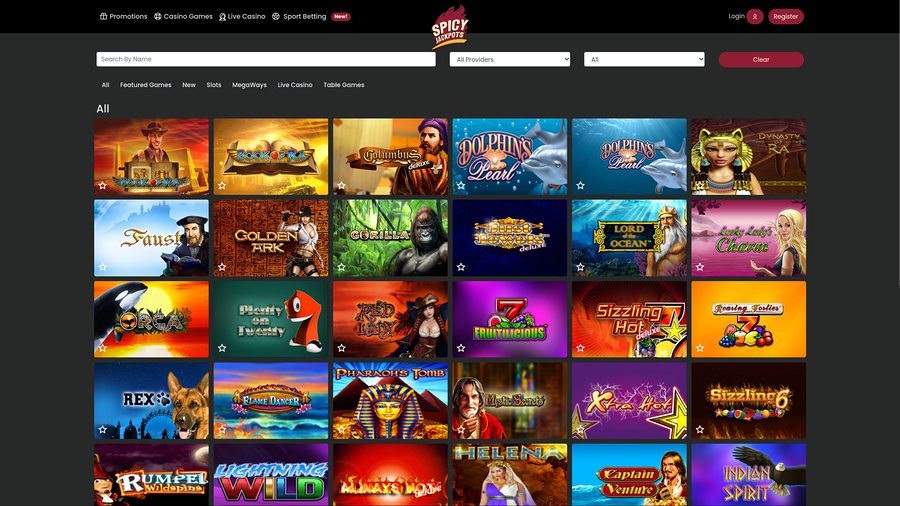 SpicyJackpots Casino Desktop Games