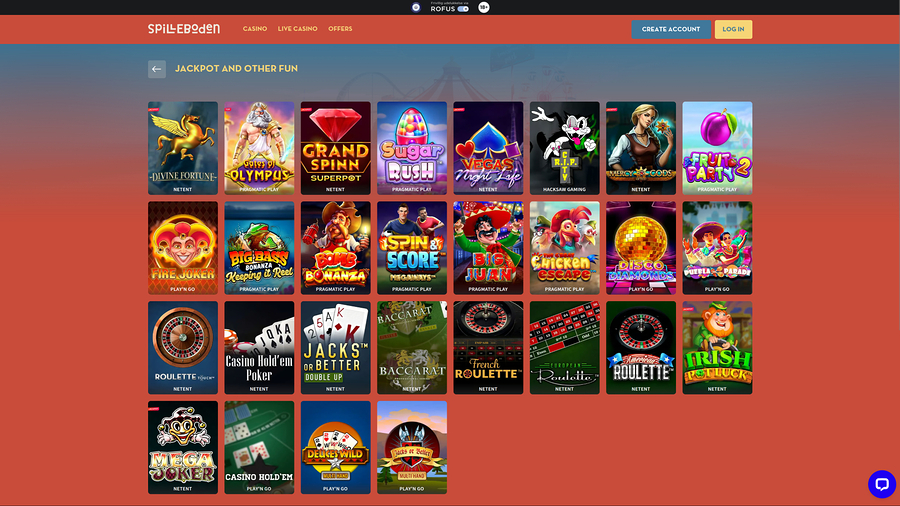Spilleboden Casino Desktop Jackpot