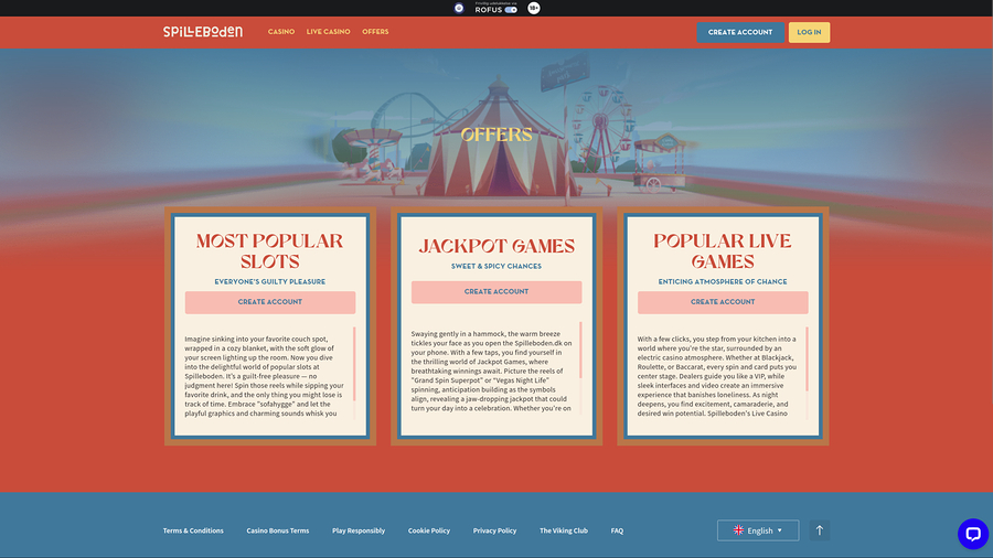 Spilleboden Casino Desktop Promotions