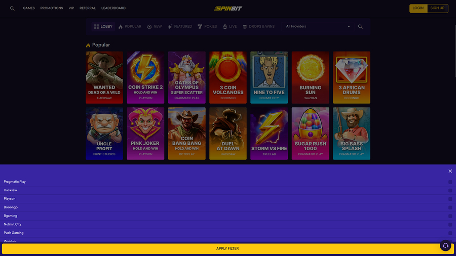 SpinBit Casino Desktop Game Developers