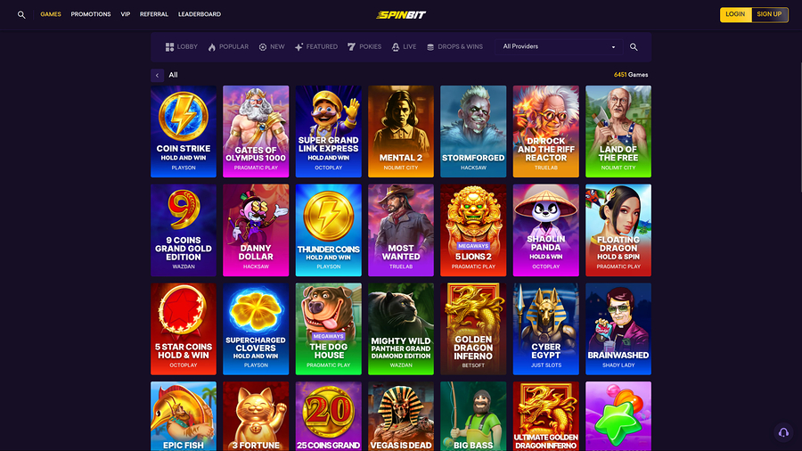 SpinBit Casino Desktop Games