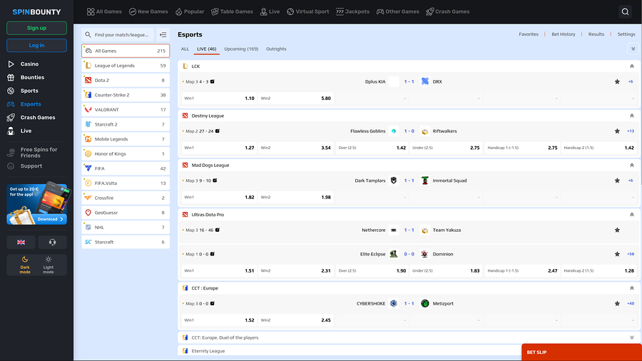 SpinBounty Casino Desktop Esports
