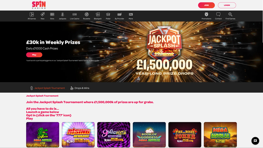 Spin Casino Desktop Tournament