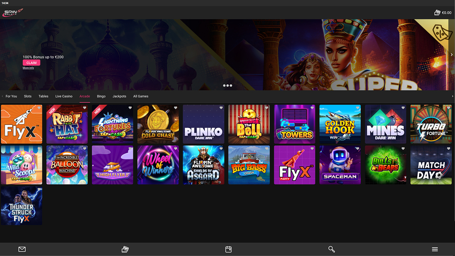 Spin Galaxy Casino Desktop Arcade