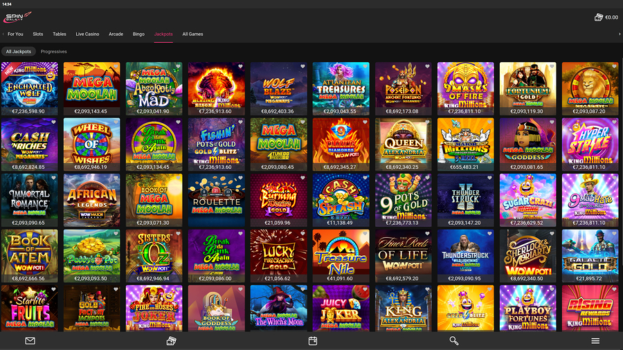 Spin Galaxy Casino Desktop Jackpot
