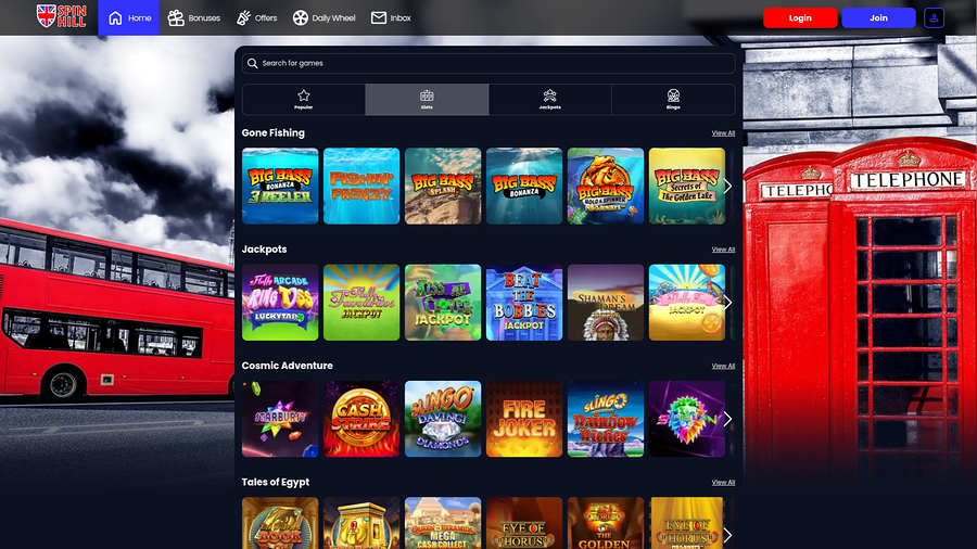 Spin Hill Casino Desktop Games