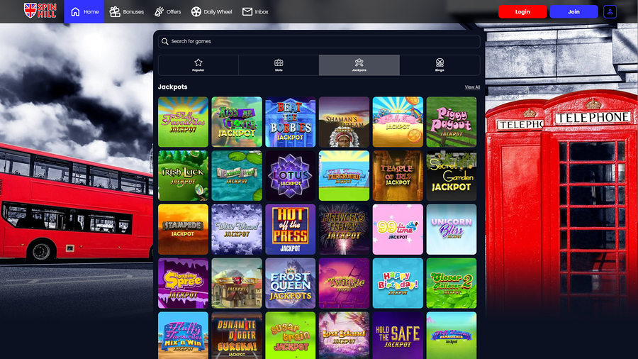 Spin Hill Casino Desktop Jackpot