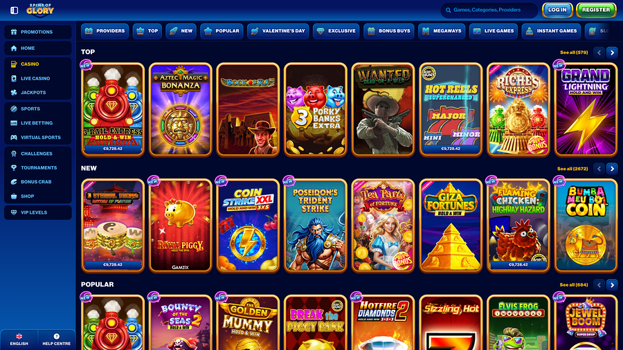 Spin Of Glory Casino Desktop Games