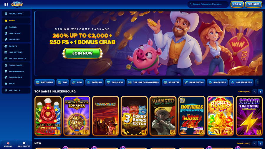 Spin Of Glory Casino Desktop Homepage