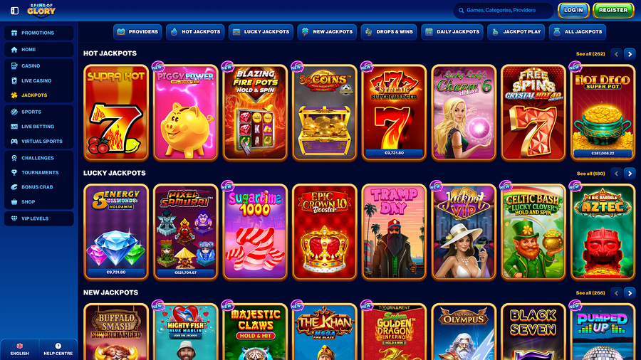 Spin Of Glory Casino Desktop Jackpot
