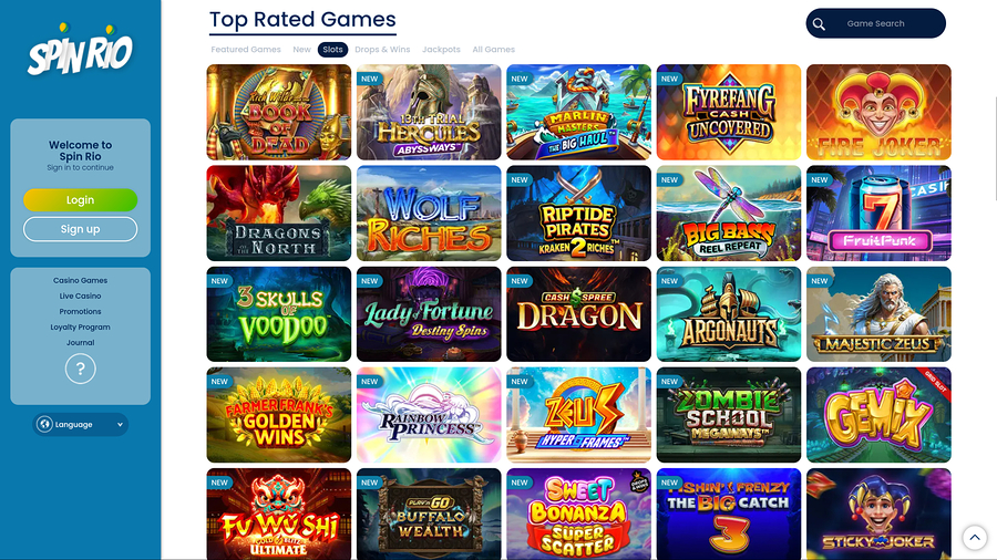 Spin Rio Casino Desktop Games