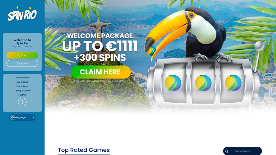 Spin Rio Casino Desktop Homepage