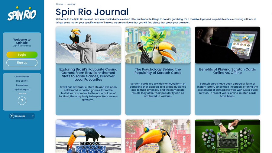 Spin Rio Casino Desktop Journal