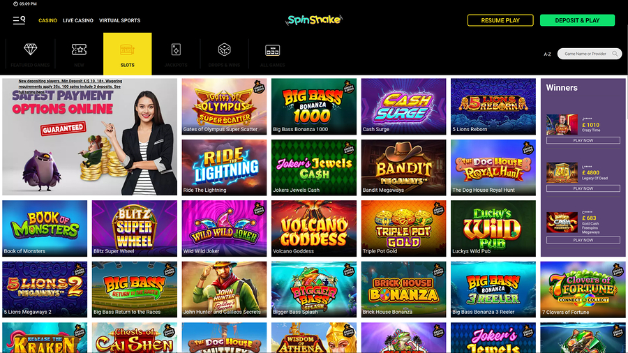 Spin Shake Casino Desktop Games