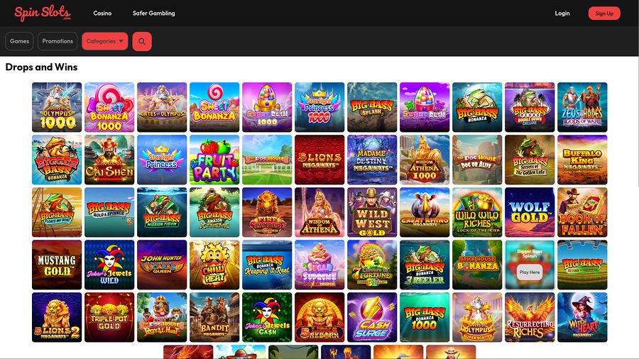Spin Slots Casino Desktop Drops and Wins