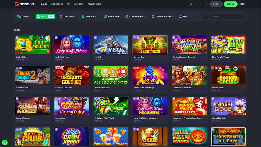 Spinago Casino Desktop Games