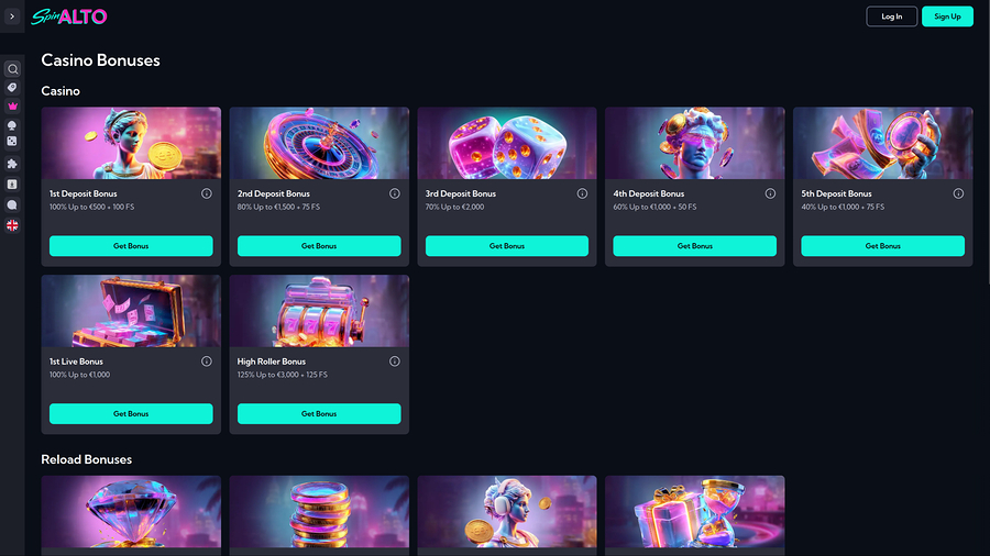 Spinalto Casino Desktop Promotions