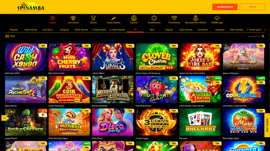 Spinamba Casino Desktop Games