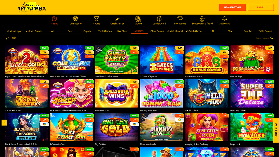 Spinamba Casino Desktop Jackpot
