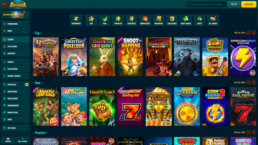 Spinanga Casino Desktop Games