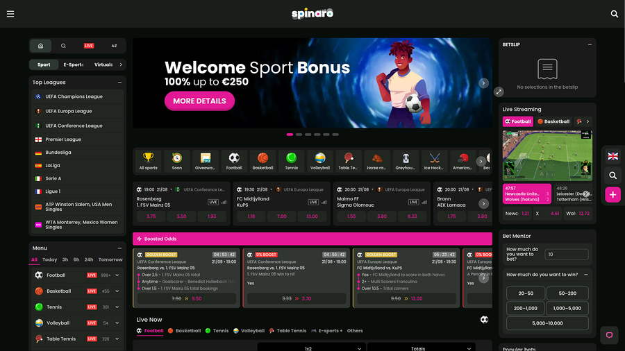 Spinaro Casino Desktop Sports
