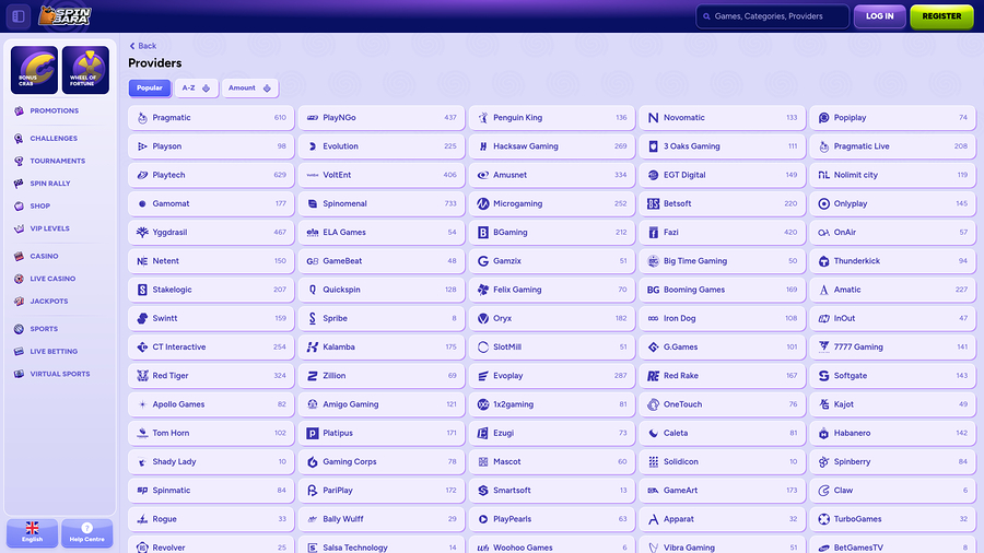 Spinbara Casino Desktop Game Developers
