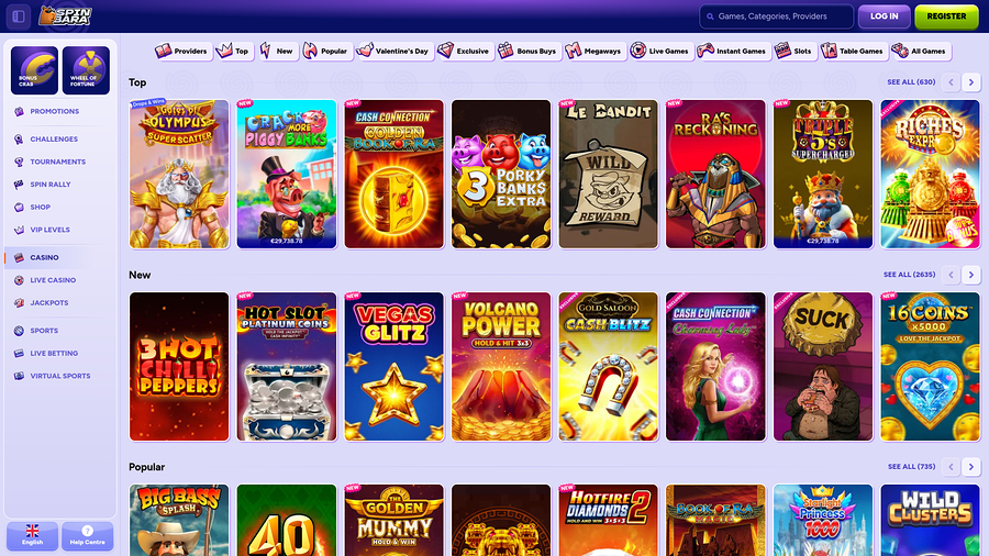 Spinbara Casino Desktop Games