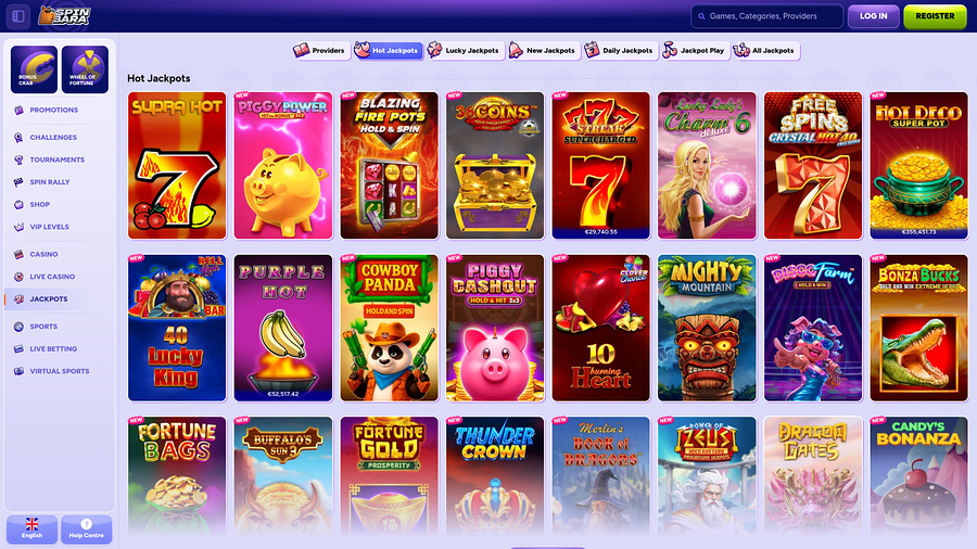 Spinbara Casino Desktop Jackpot