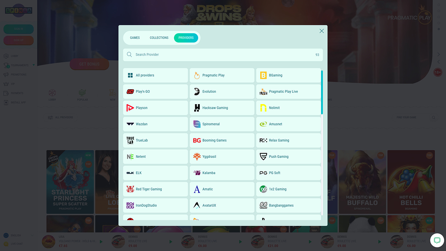 Spinia Casino Desktop Game Developers