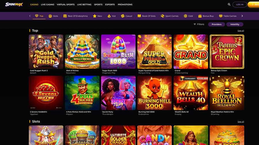 Spinimax Casino Desktop Games