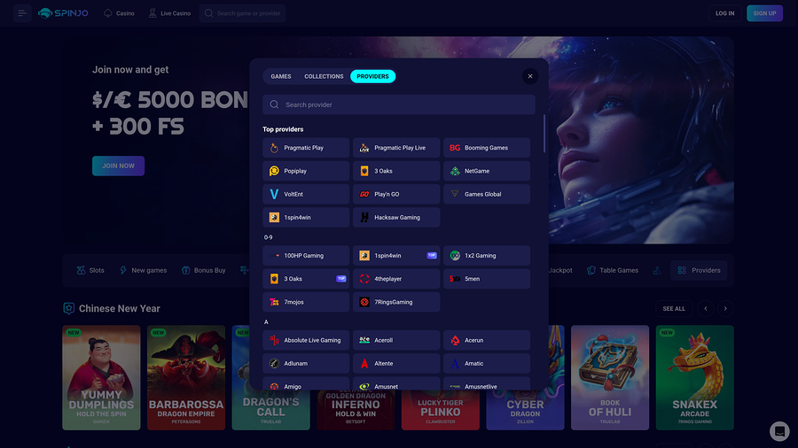 Desarrolladores de juegos de escritorio de Spinjo Casino