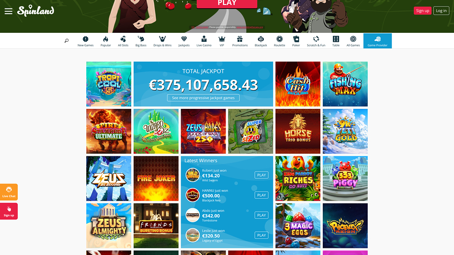 Spinland Casino Desktop Game Developers