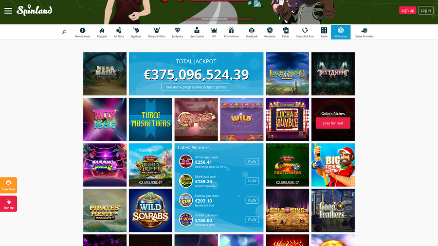 Spinland Casino Desktop Games