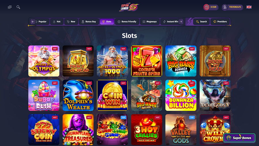 Spinlander Casino Desktop Games