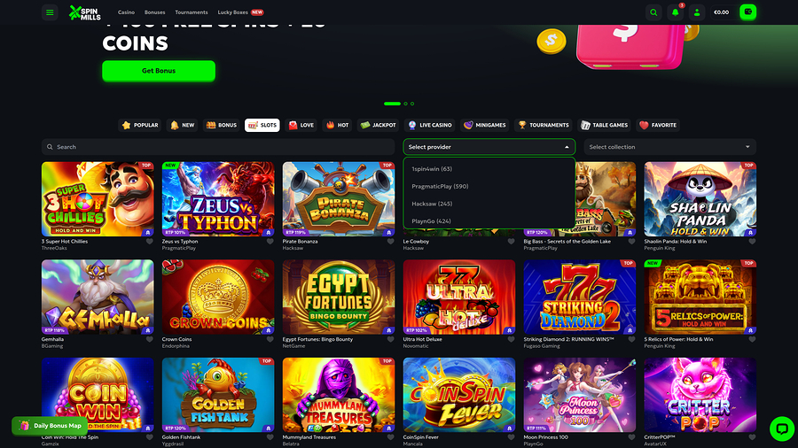 Spinmills Casino Desktop Game Developers