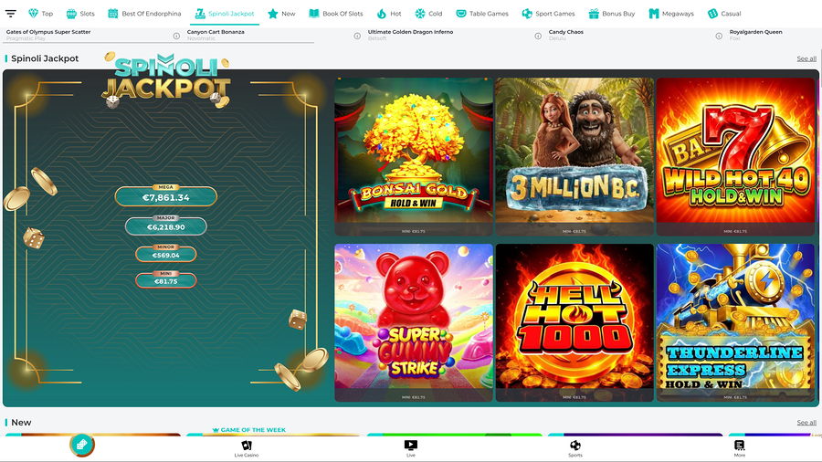 Spinoli Casino Desktop Jackpot