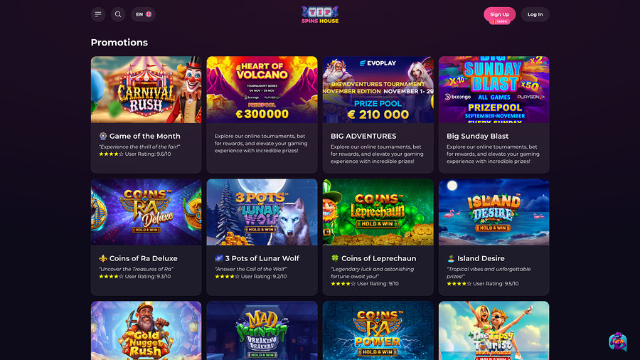 Spins House Casino Promotions