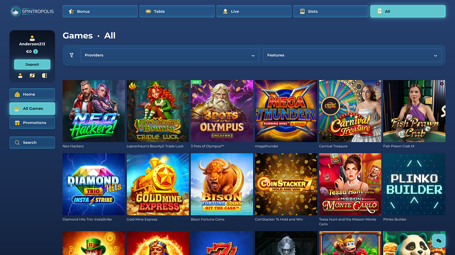 Spintropolis Casino Desktop Games