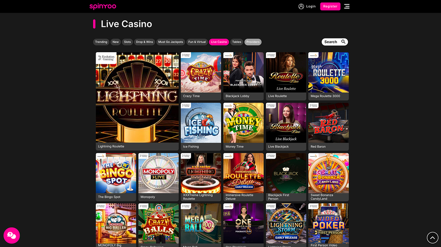 Spinyoo Casino Desktop Live Dealer
