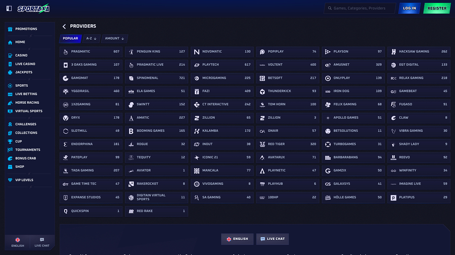 Sportaza Casino Desktop Game Developers