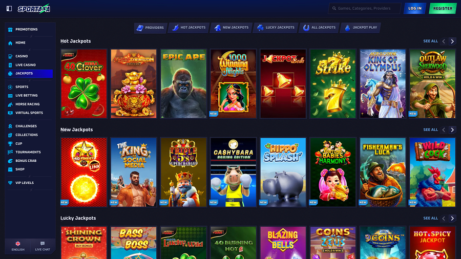 Sportaza Casino Desktop Jackpot