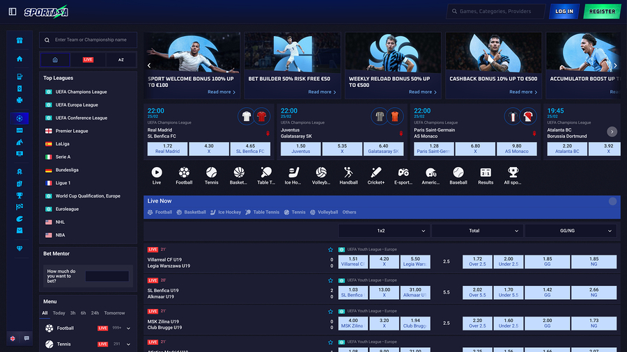 Sportaza Casino Desktop Sports