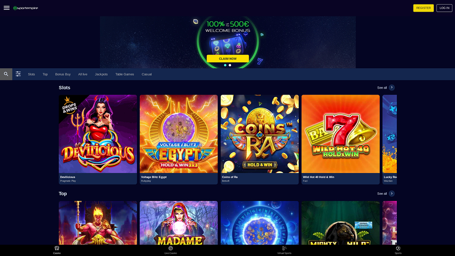 SportEmpire Casino Desktop Games