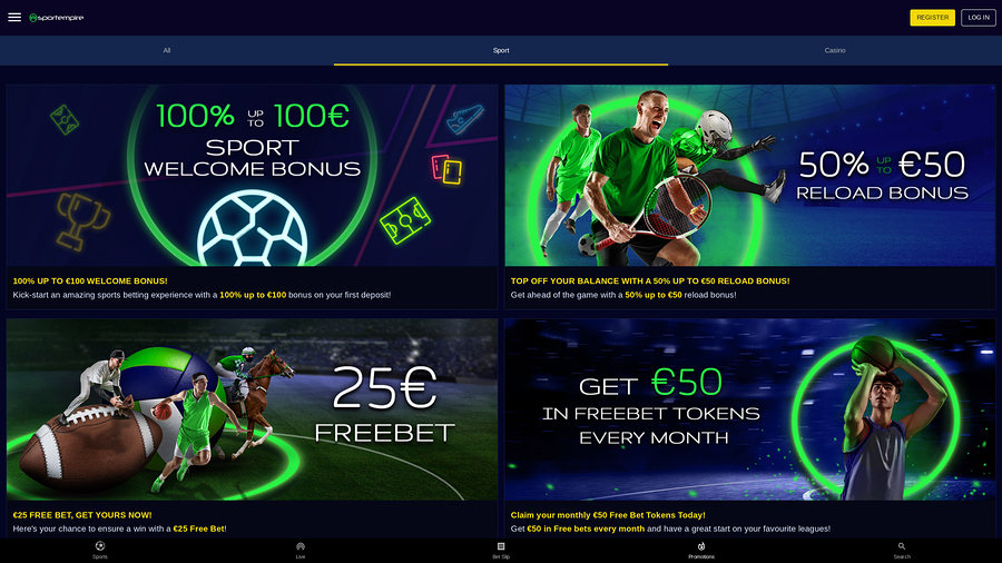 SportEmpire Casino Desktop Promotions