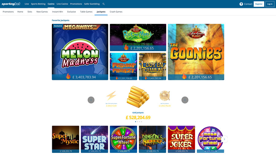Sportingbet Casino Desktop Jackpot