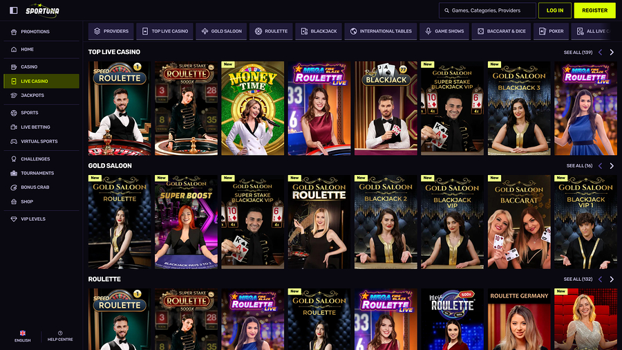 Sportuna Desktop LIve Dealer