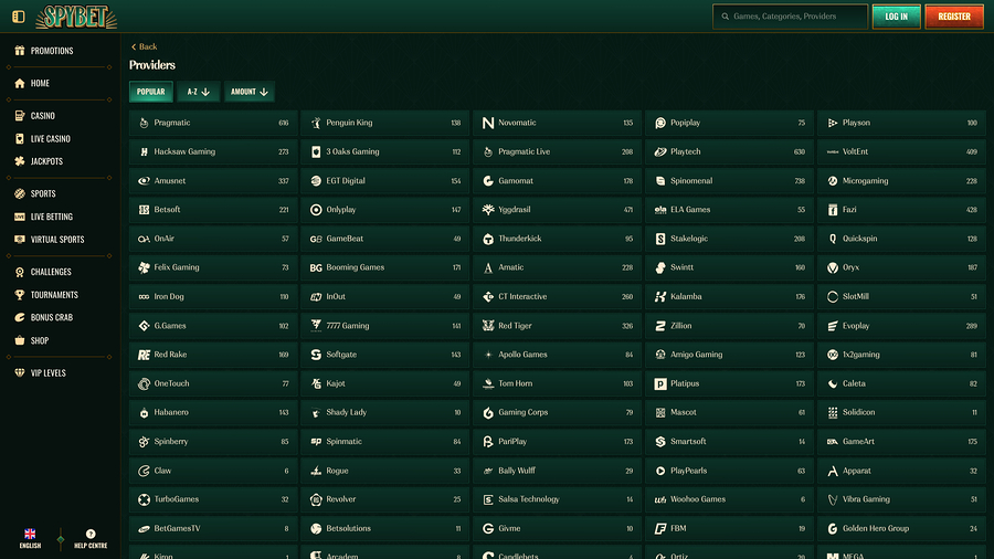 Spybet Casino Desktop Game Developers